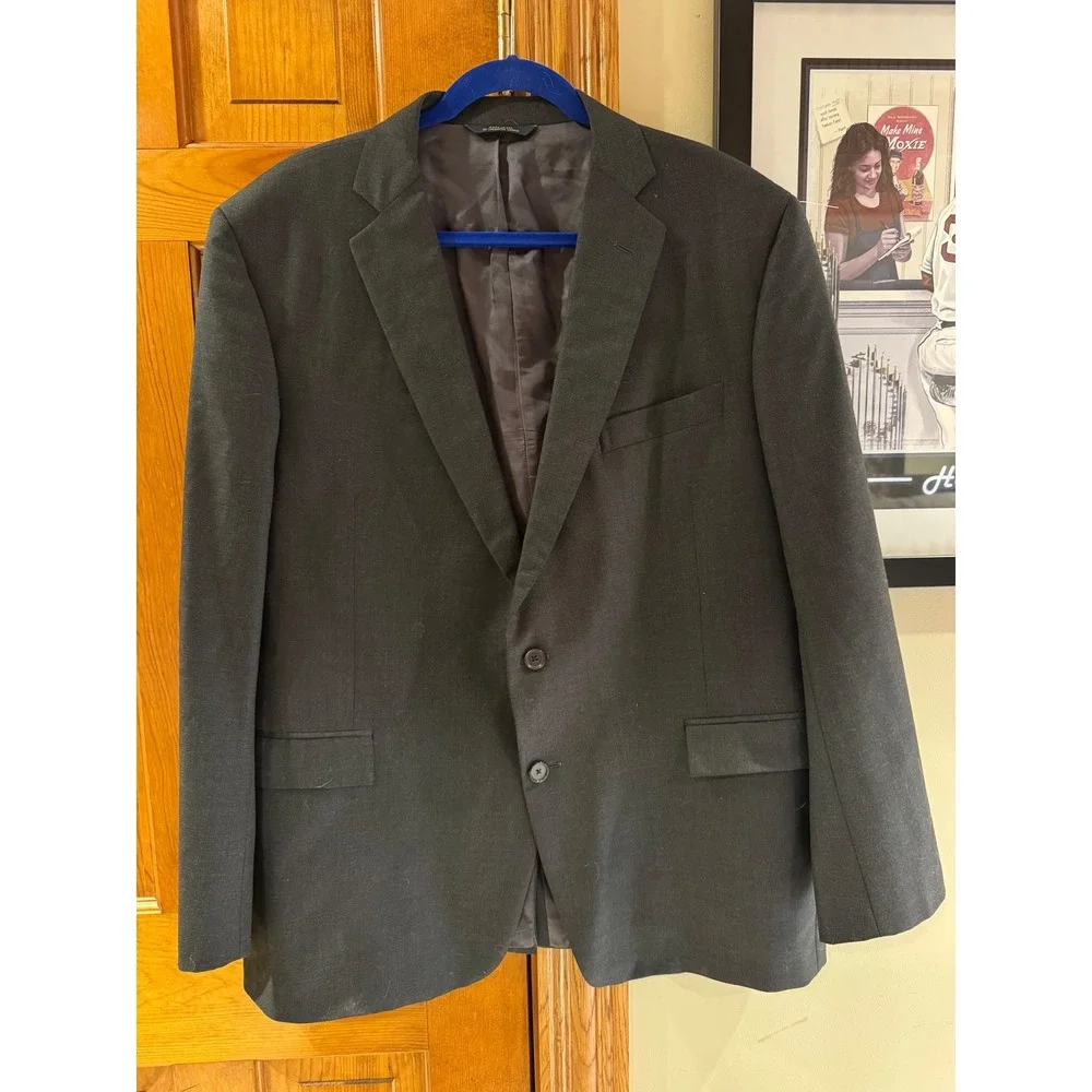 Brooks Brothers 1818 Regent Fit Blazer Charcoal Grey Wool Vitale Barberis 46R‎